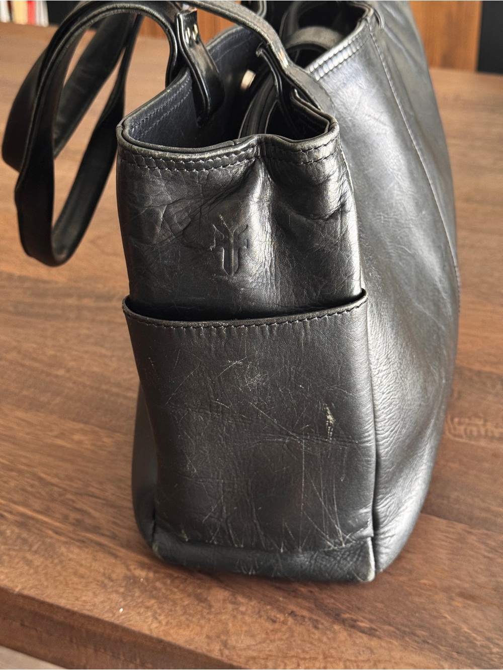 Frye Black Leather Tote Bag - Picture 6 of 9